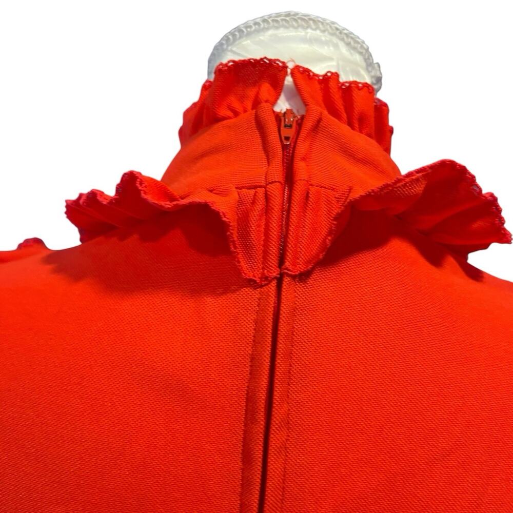 Vintage 70s JC Penney Red Ruffle Maxi Dress Sz M - Picture 9 of 16